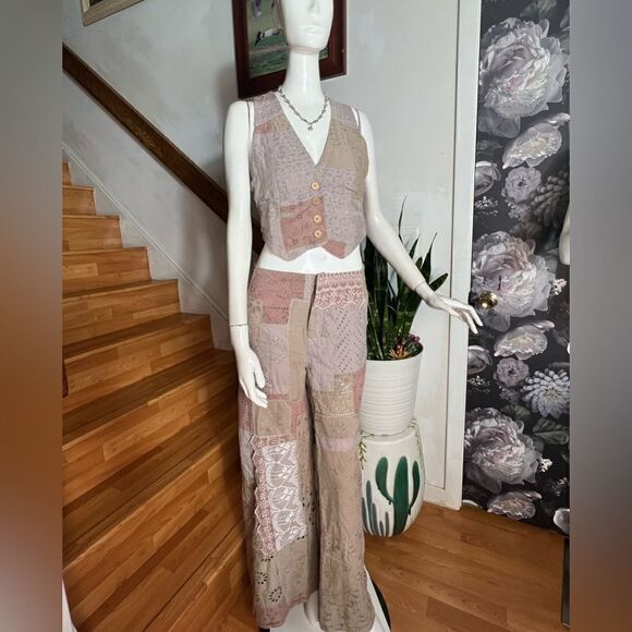 Free People Sweet And Salty Vest Suit Set/  size 6 - Picture 8 of 11